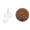 Sterling Silver Stamped Initial Letter P Charm Pendant Jewerly 20mm x 12mm